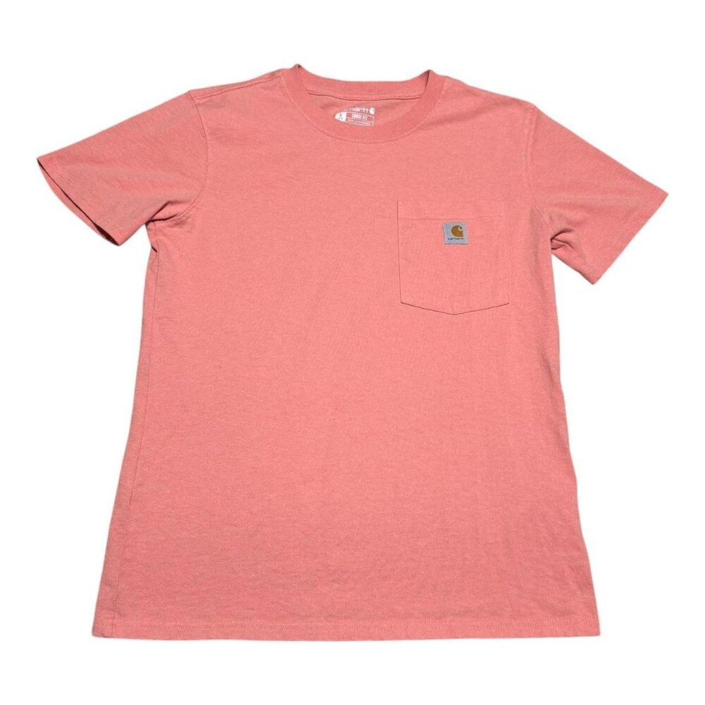 Carhartt 103067 P19 Cotton‎ Blend Salmon Pocket Logo Shirt Women’s Small